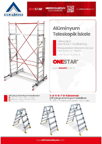 Alüminyum iskele ve cift cikisli merdiven